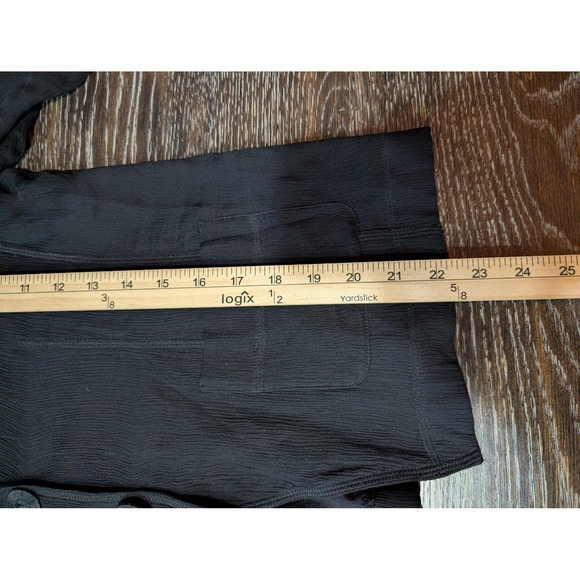 Eileen‎ Fisher Jacket Womens Medium Black Silk Cotton 2 Button Blazer Textured - Picture 8 of 8